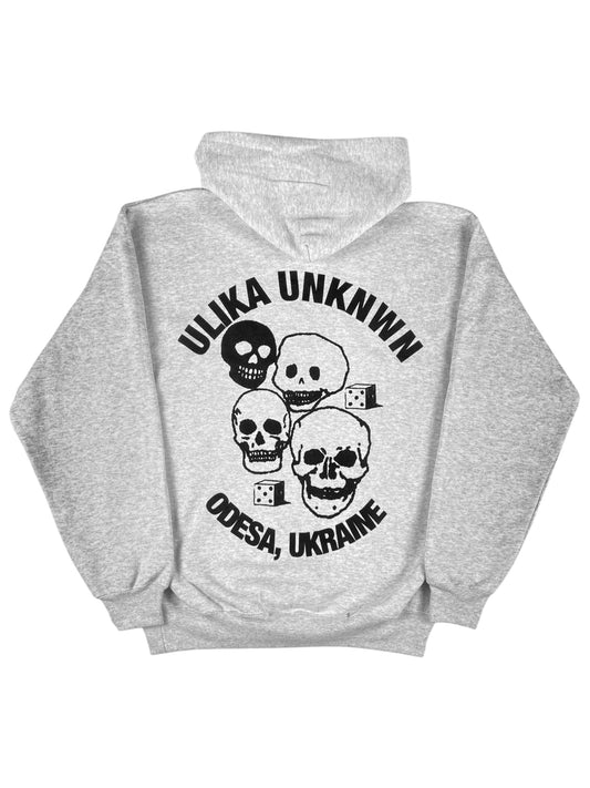 SKULL HOODIE GRAU