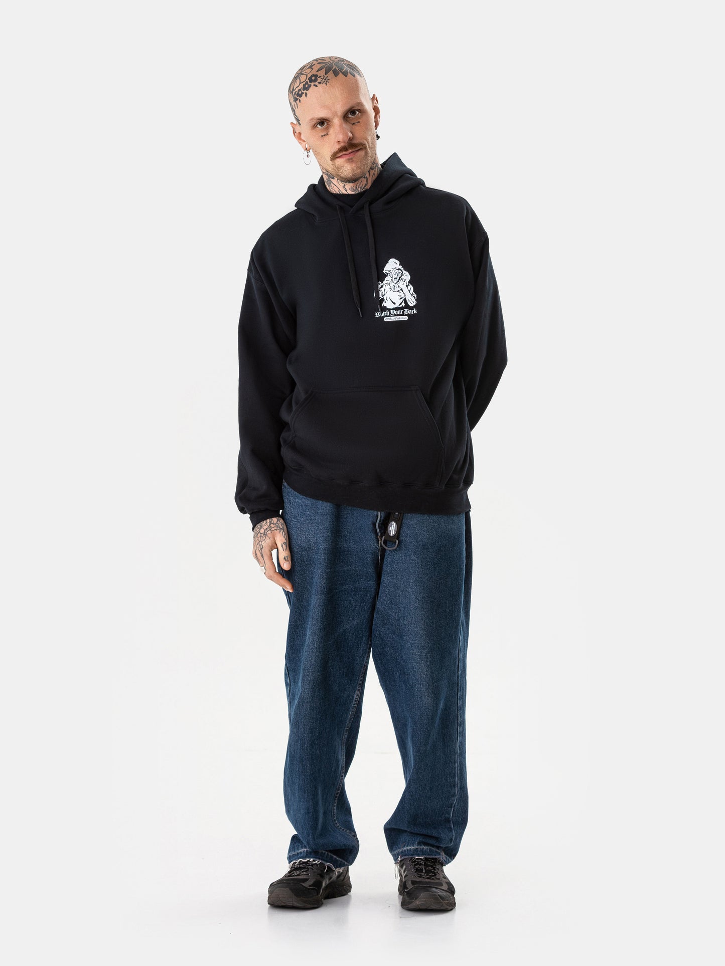 WATCH BACK HOODIE SCHWARZ
