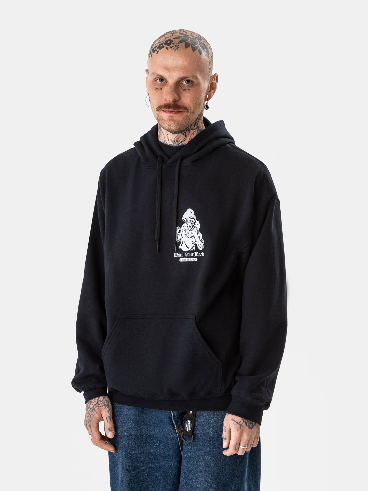 WATCH BACK HOODIE SCHWARZ