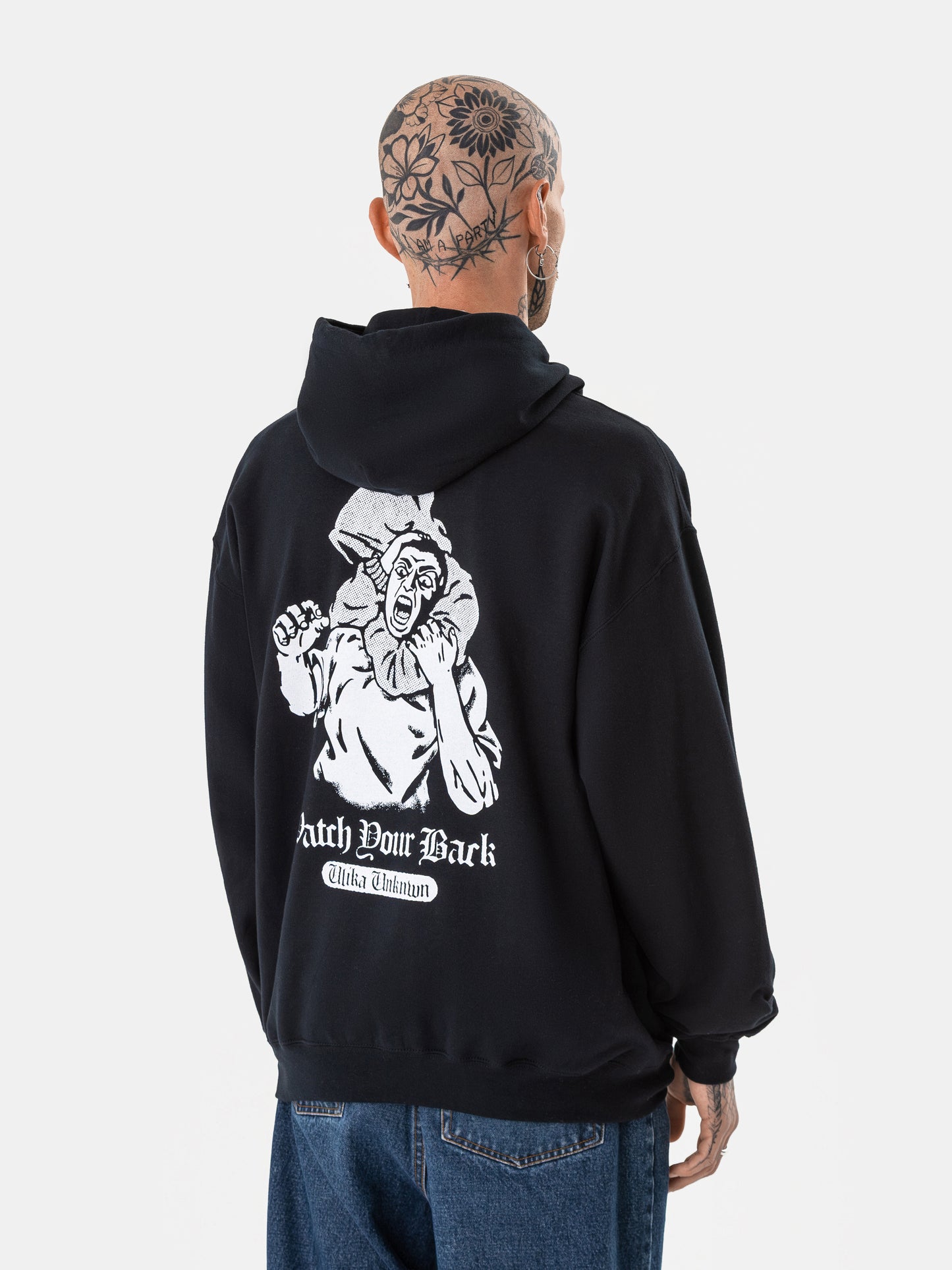 WATCH BACK HOODIE SCHWARZ