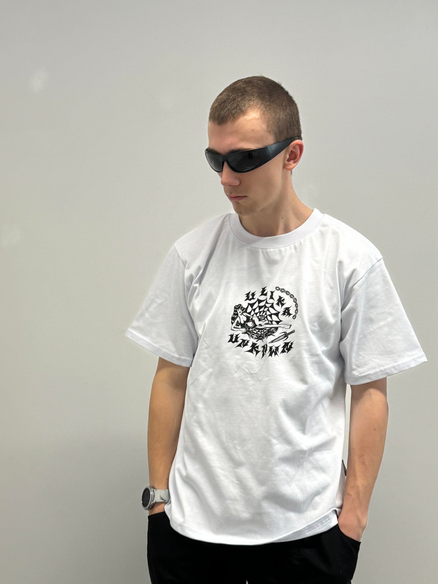COBWEB T-SHIRT WEISS
