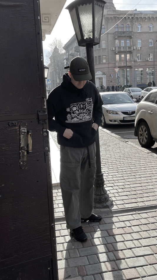 THROW UP HOODIE SCHWARZ