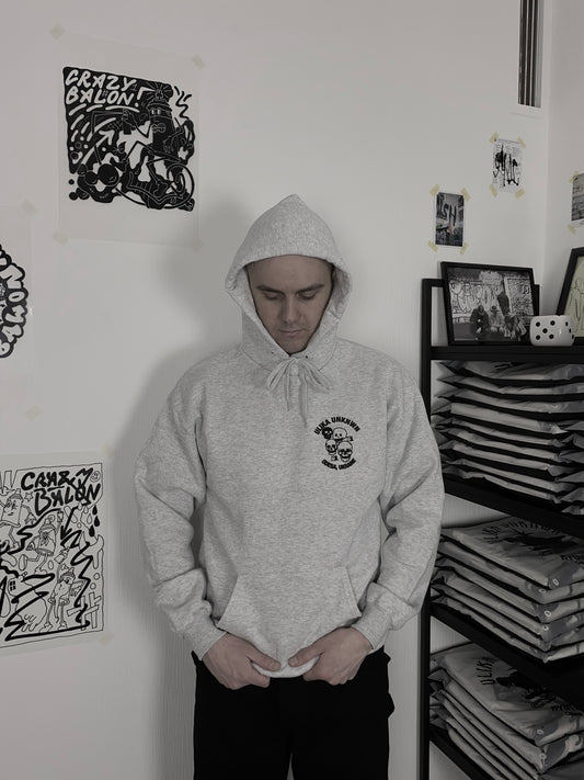 SKULL HOODIE GRAU