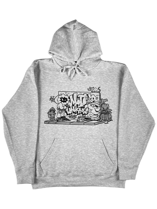 THROW UP HOODIE GRAU