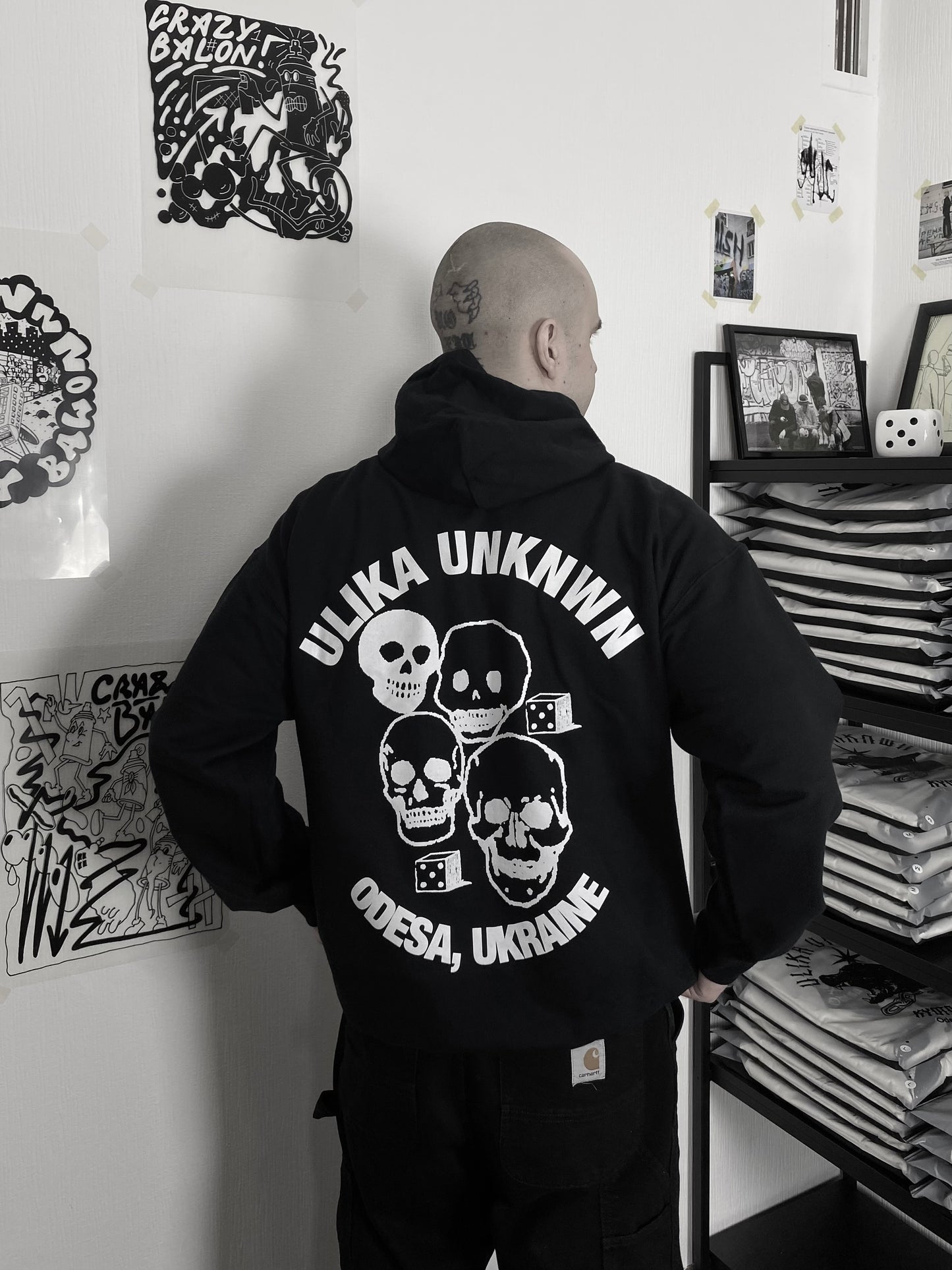 SKULL HOODIE SCHWARZ