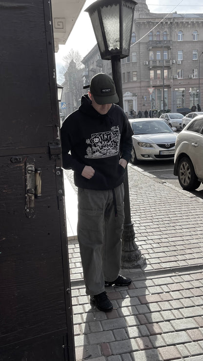 THROW UP HOODIE SCHWARZ
