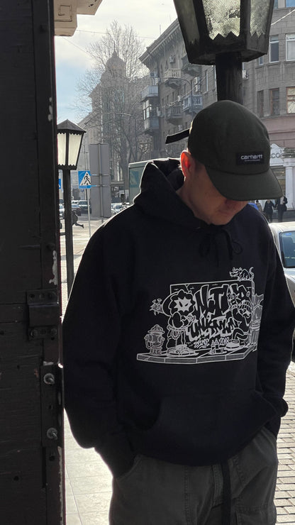 THROW UP HOODIE SCHWARZ