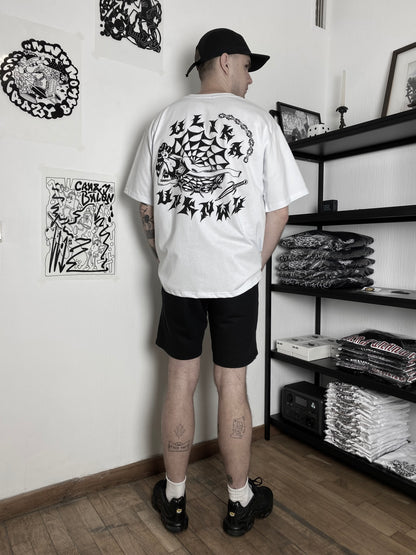 COBWEB T-SHIRT WEISS