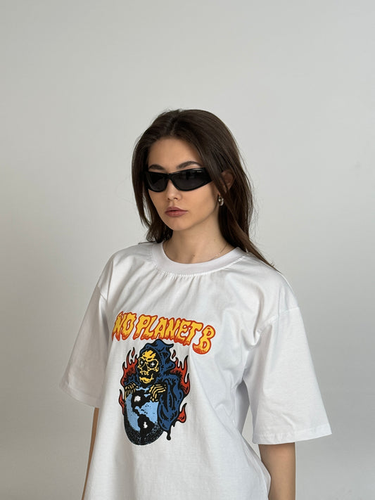 NO PLANET B T-SHIRT WEISS