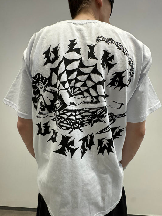 COBWEB T-SHIRT WEISS