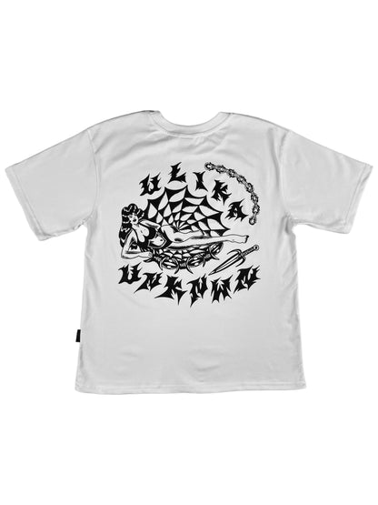 COBWEB T-SHIRT WEISS