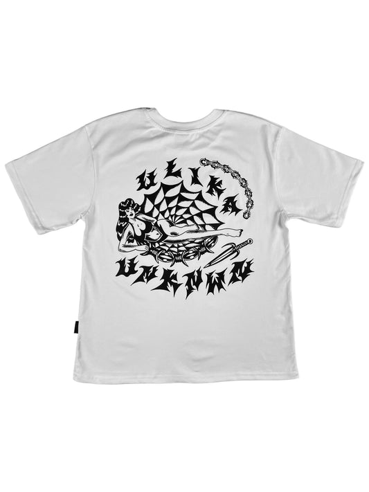 COBWEB T-SHIRT WEISS